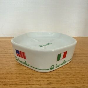 Vintage Benetton Ceramic Dish with Flags